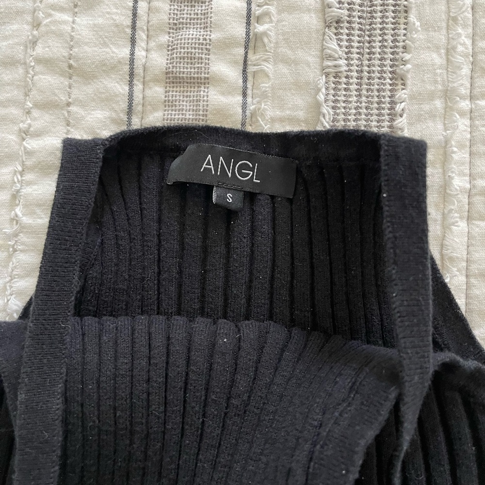 ANGL Black Ribbed Tank Top - Picture 2 of 3
